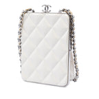 CC Quilted Acrylic and Lambskin Evening Clutch With Chain