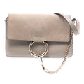 Small Suede and Calfskin Faye Crossbody