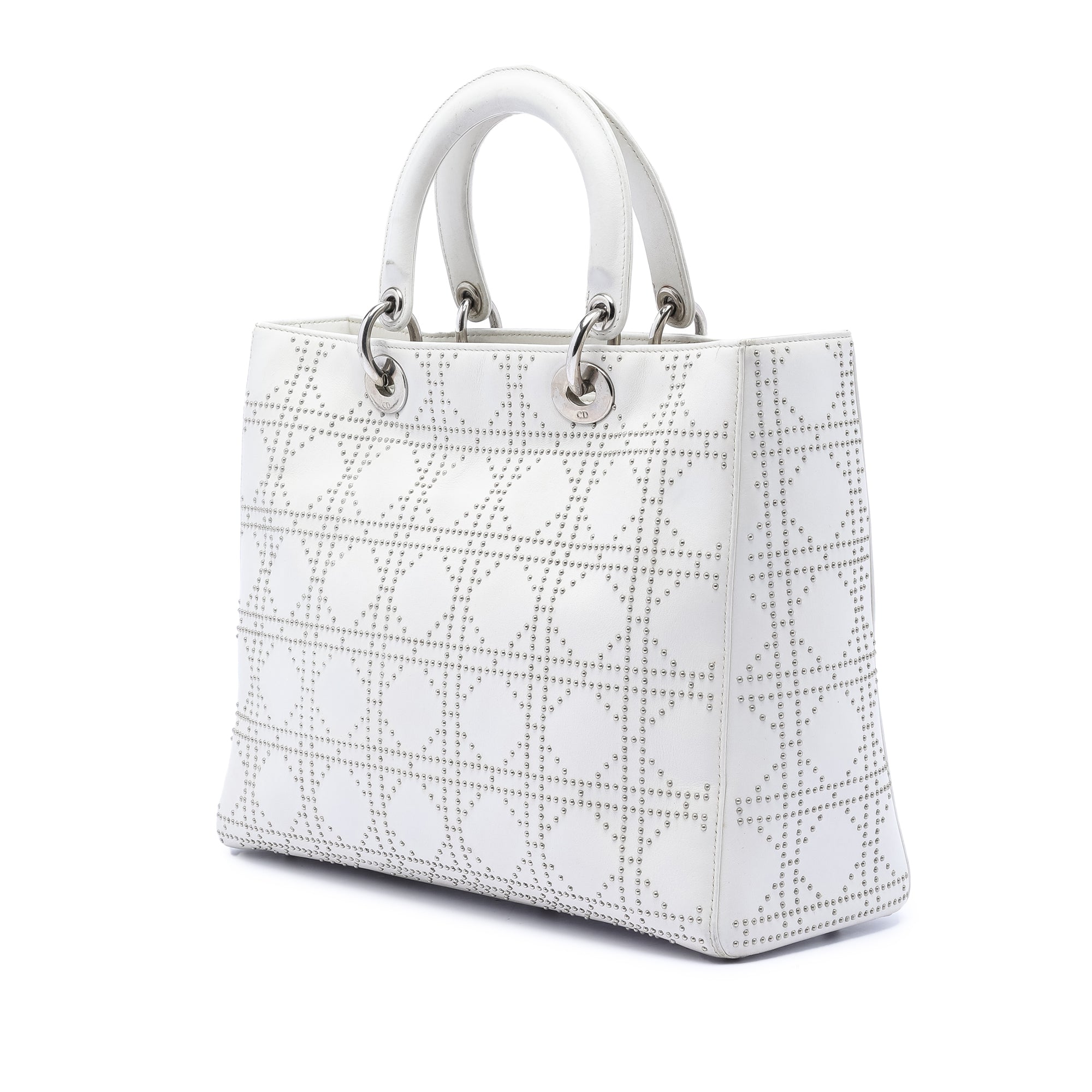 Large Calfskin Cannage Studded Lady Dior