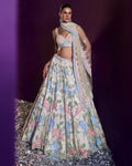 Ivory Net Lehenga Set By KYNAH, Luxury Indian Fashion & Bridal Wear