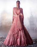Blush Pink Net Lehenga Set By KYNAH, Luxury Indian Fashion & Bridal Wear
