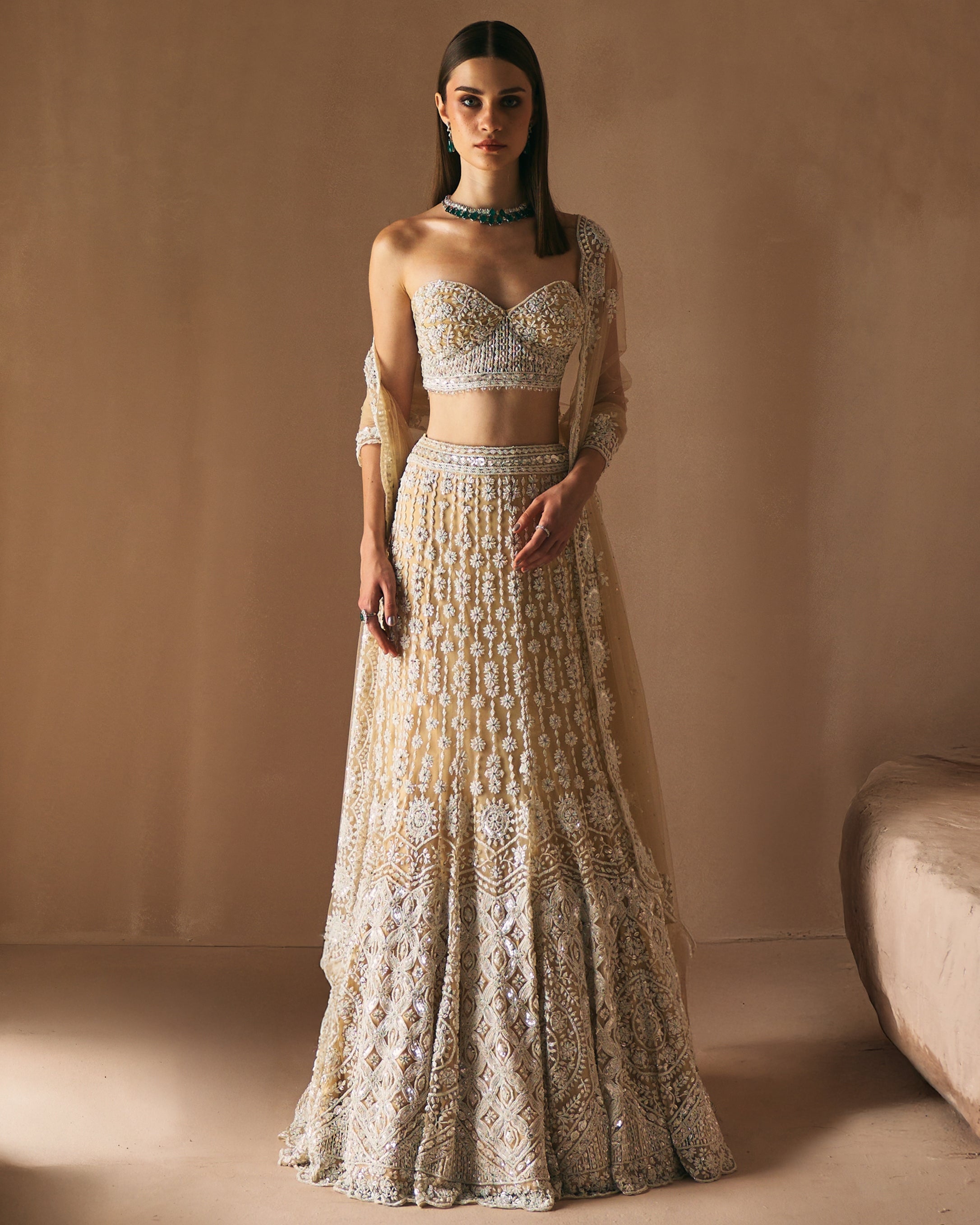Ivory Celestial Lehenga Set By KYNAH, Luxury Indian Fashion & Bridal Wear