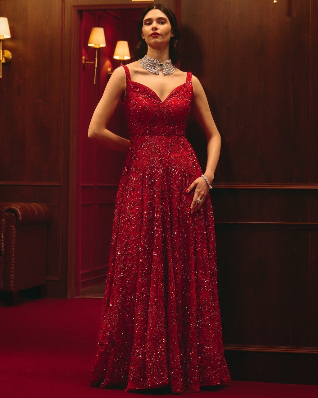 The Scarlet Edict Gown By KYNAH, Luxury Indian Fashion & Bridal Wear