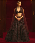 Burgundy Crown Lehenga Set By KYNAH, Luxury Indian Fashion & Bridal Wear