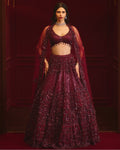 Crimson Ascension Lehenga Set By KYNAH, Luxury Indian Fashion & Bridal Wear