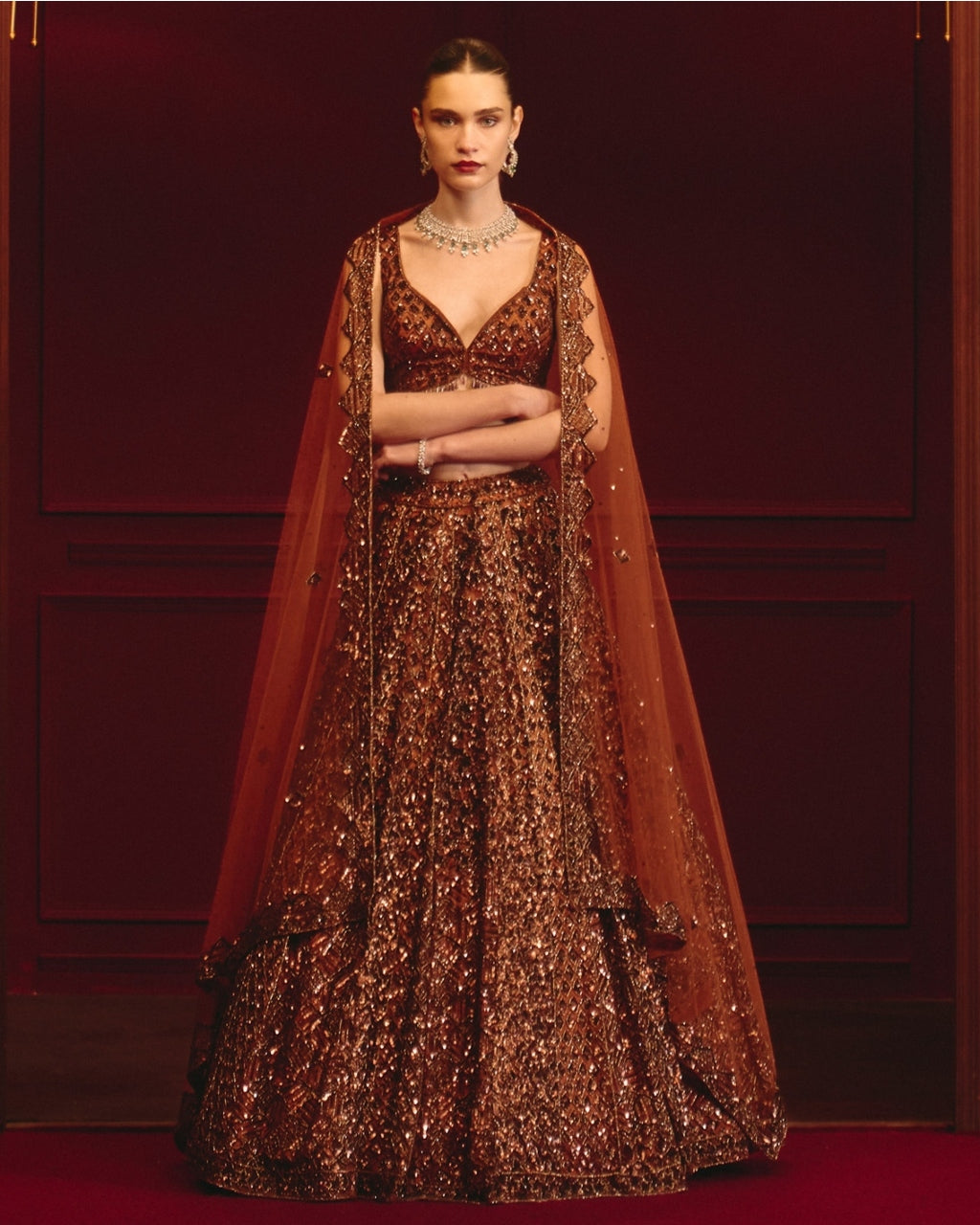 Carob Majesty Lehenga Set By KYNAH, Luxury Indian Fashion & Bridal Wear