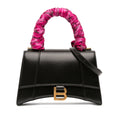 Small Shiny Box Calfskin Hourglass Top Handle Bag