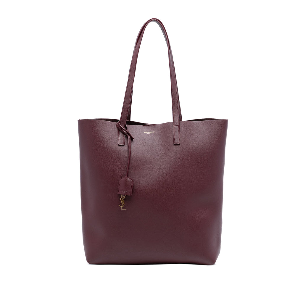 North South Leather Shopping Tote