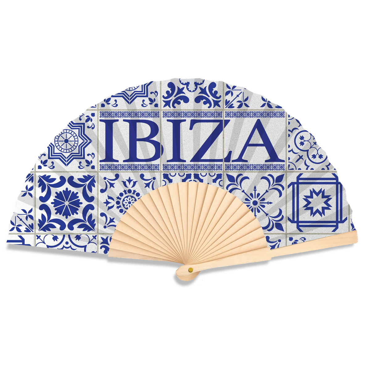 Ibiza Tile Print 23cm fan