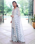 Ice Blue Elena Sharara Set By KYNAH, Luxury Indian Fashion & Bridal Wear