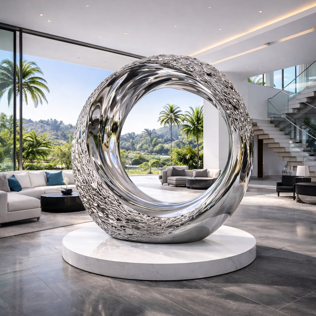 OSO Stainless Steel Impact Zone Sculpture - Height: 72 inch (183 cm)