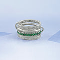 Interlink Natural Round Gemstone Wedding Band