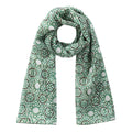 Green Islamic Art Tessellation Silk Scarf Hijaz V2