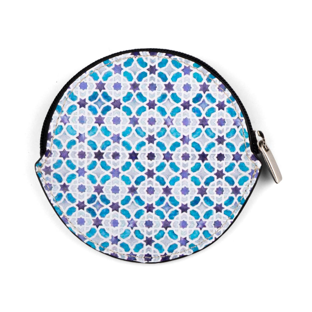 Blue and White Leather Coin Purse Alcazar