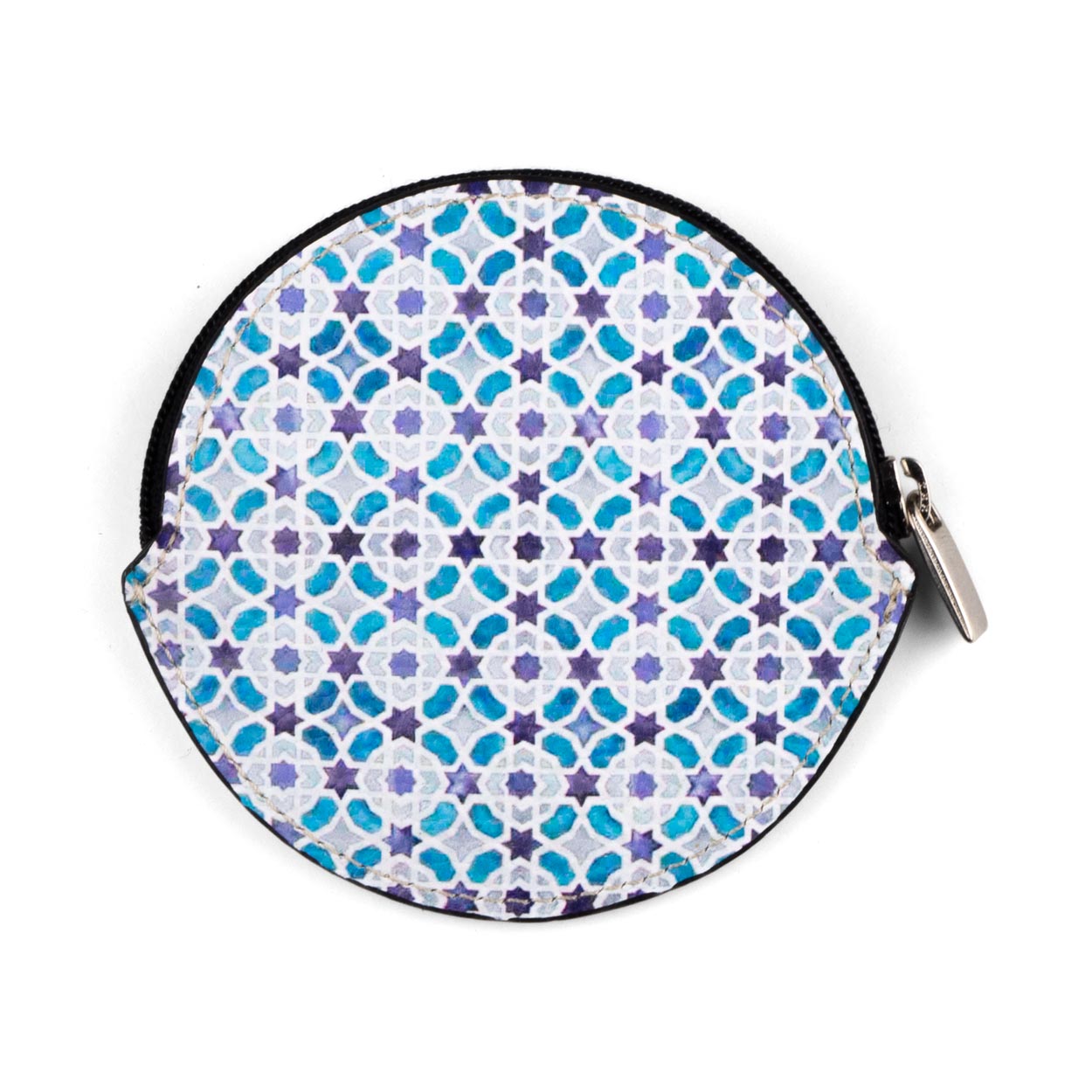 Blue and White Leather Coin Purse Alcazar