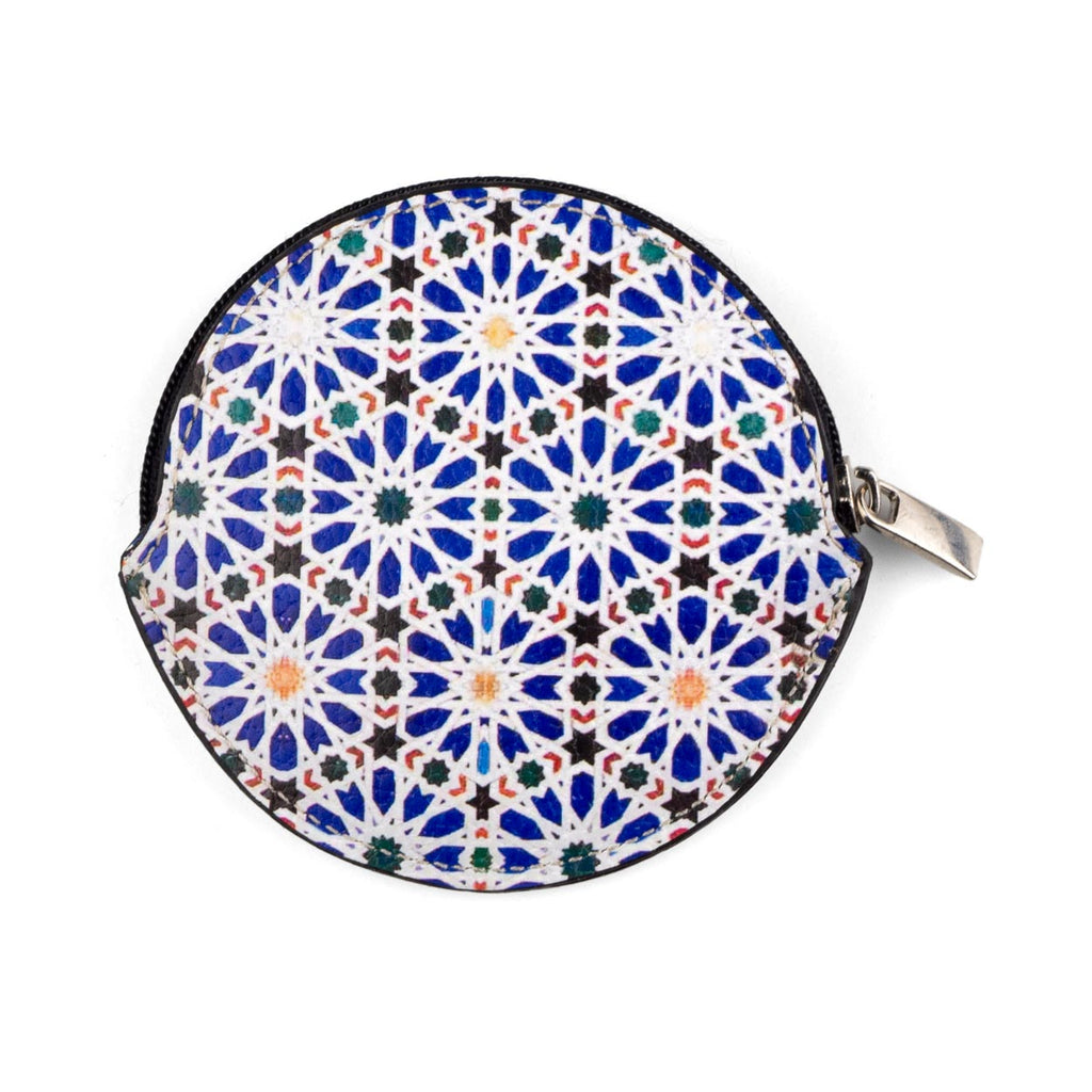 Blue and White Leather Coin Purse Zelig