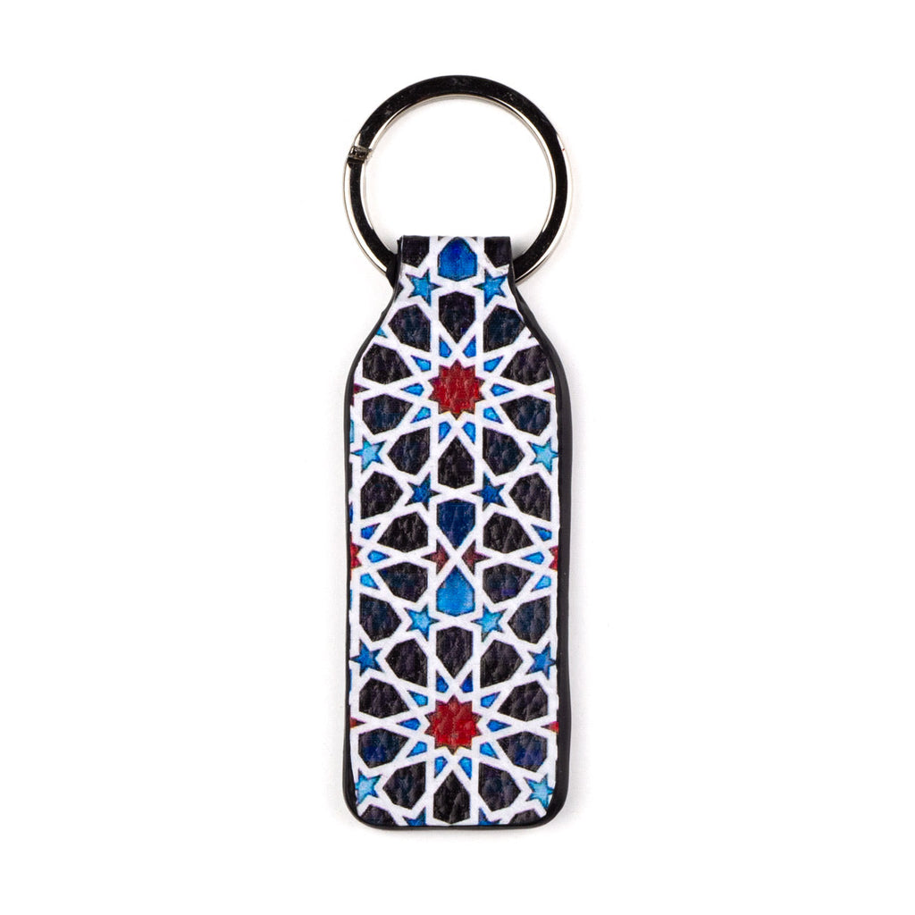 Black an Red Leather Keychain Fátima