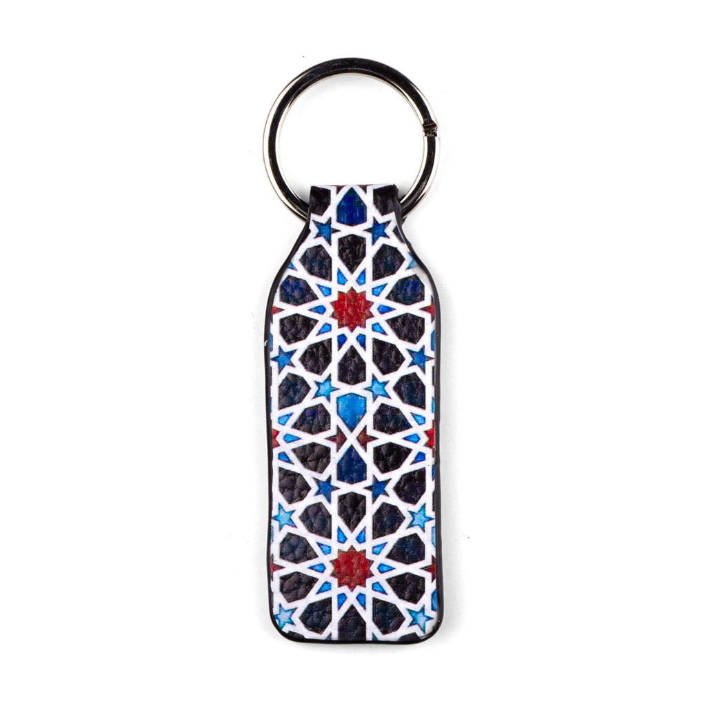 Black an Red Leather Keychain Fátima