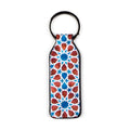 Brown and blue leather keychain Fátima
