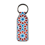Brown and blue leather keychain Fátima