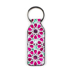 Pink Leather Keychain Fátima