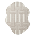 Ivory Weave Grid Hand Tufted Rug