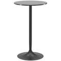 High Top Pub Table with Painted Top & Steel Frame Easy Assembly, Black