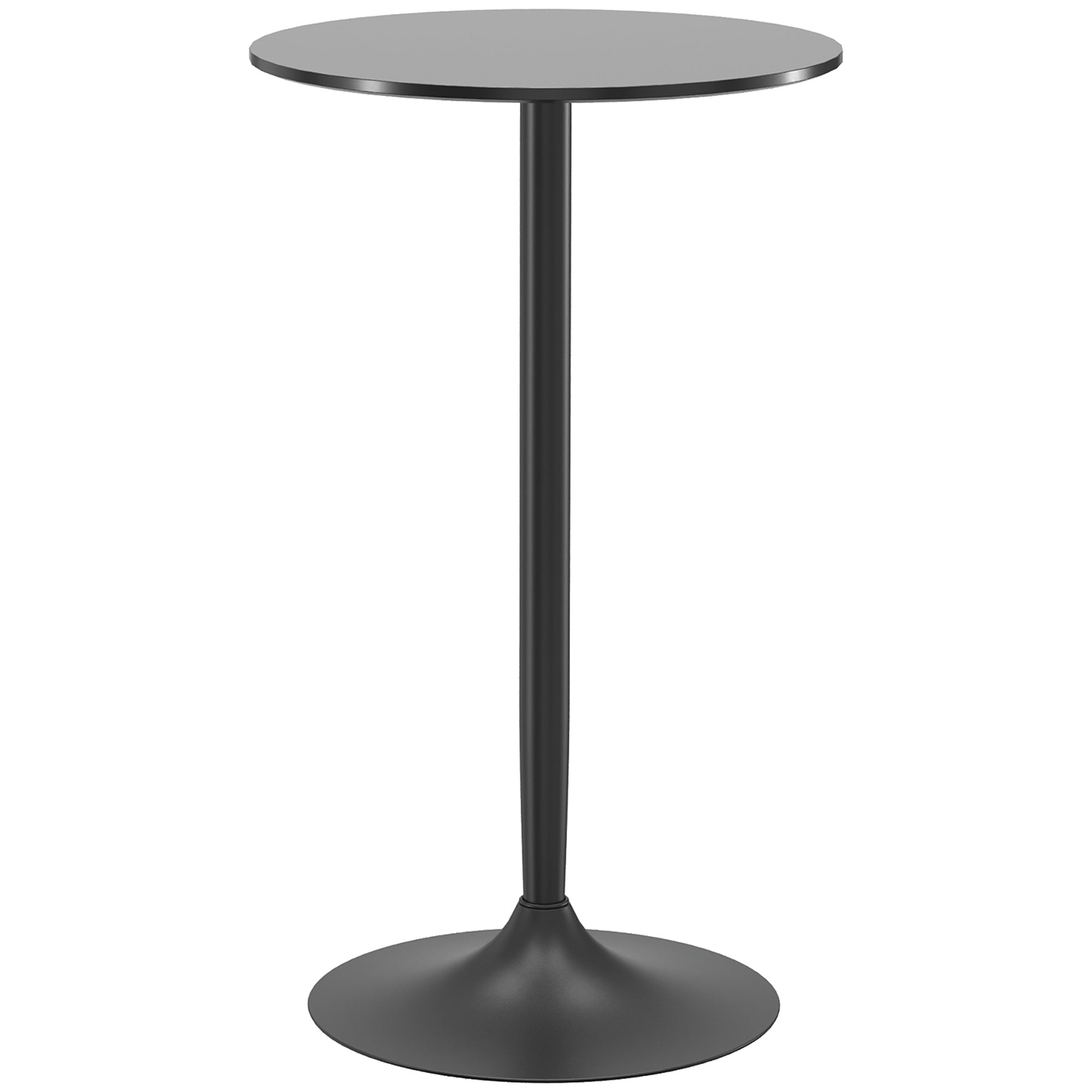High Top Pub Table with Painted Top & Steel Frame Easy Assembly, Black