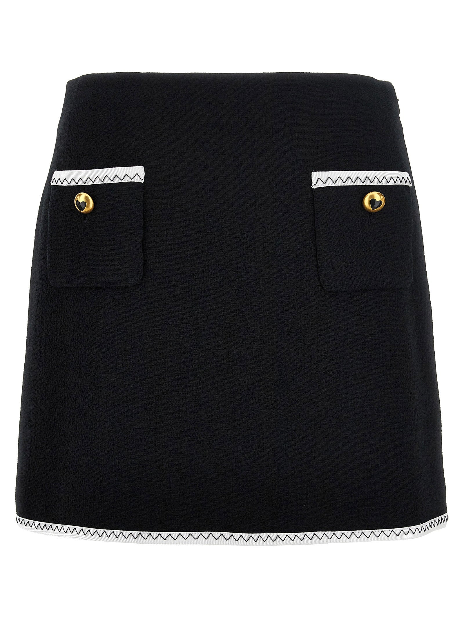 Moschino Heart Button Skirt — Black
