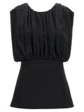 Jil Sander Crinkled Plastron Tank Top — Black