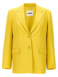 Jil Sander Viscose & Silk Blend Blazer — Yellow
