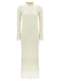Jil Sander Wool with Removable Petticoat Dress — Cream