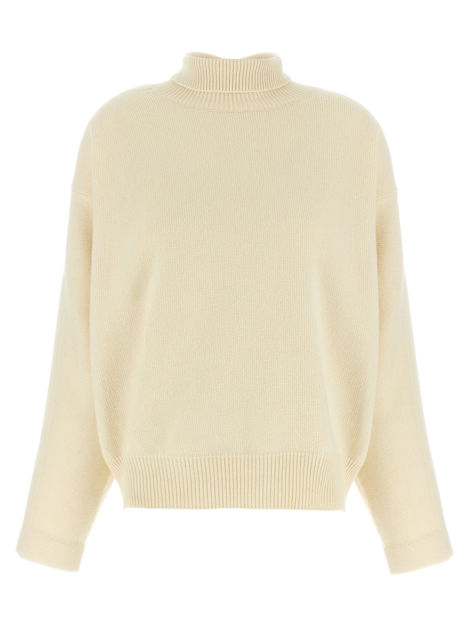 Jil Sander Merino Wool & Cashmere Blend Sweater — Cream
