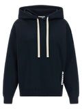Jil Sander Logo-Print Cotton Hoodie — Navy
