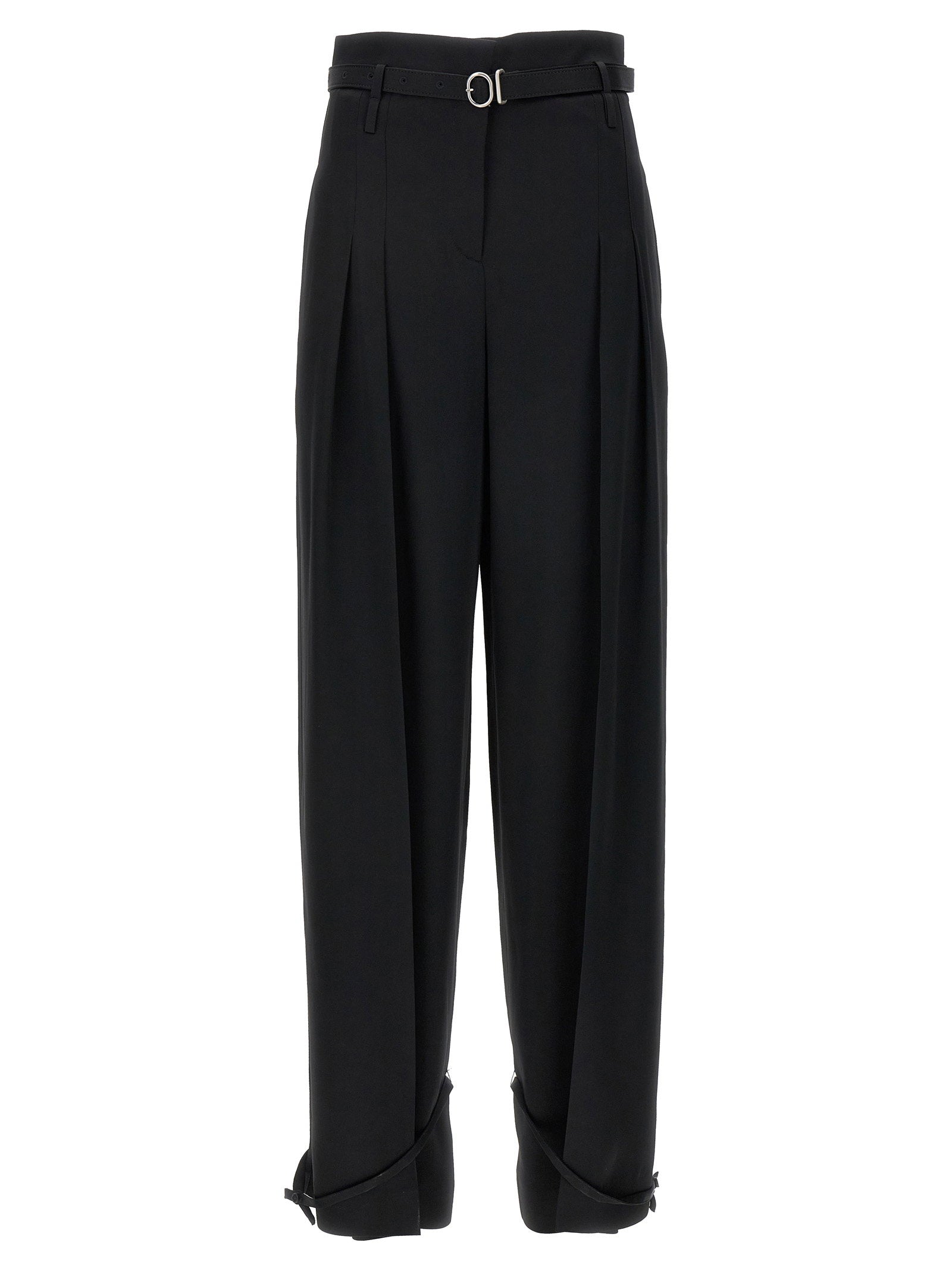 Jil Sander High-Waist Tailored Trousers — Black