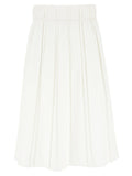 Jil Sander Pleated Linen Skirt — Cream