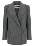 Jil Sander Double-Breasted Wool Blazer — charcoal