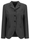 Jil Sander Wool-Mohair Blend with Asymmetrical Hem Blazer — Charcoal