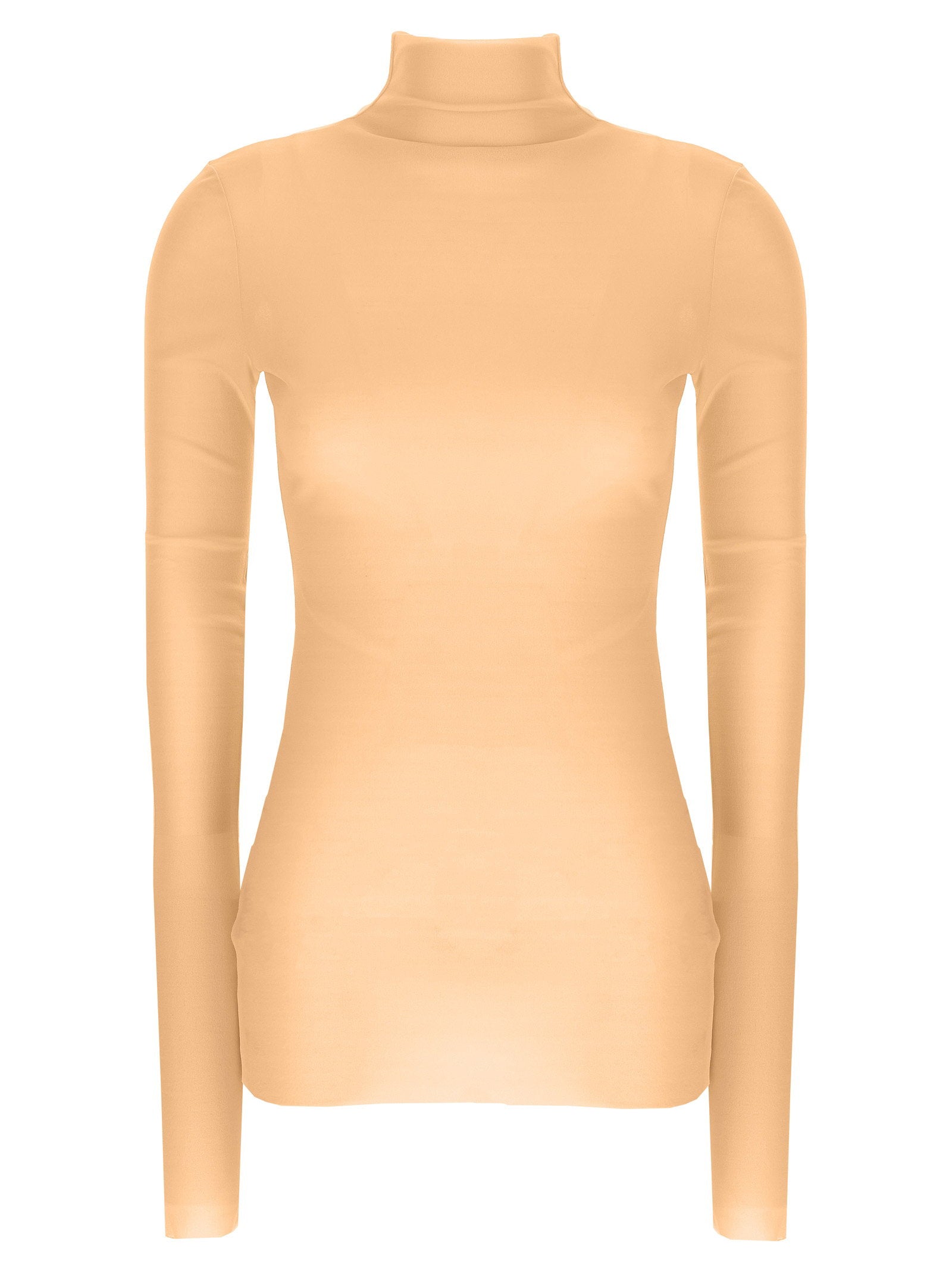 Jil Sander Silk Turtleneck Blouse — Beige