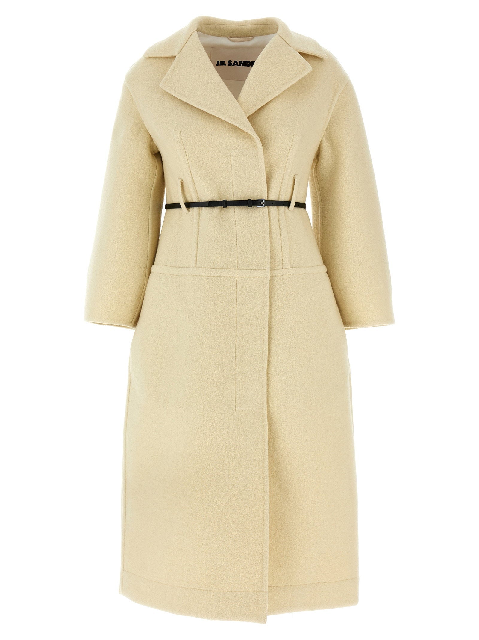 Jil Sander Virgin Wool Felt Coat — Cream