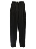 Jil Sander Wide-Leg Wool Trousers — Black