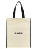 Jil Sander Canvas Logo Tote Bag — Cream