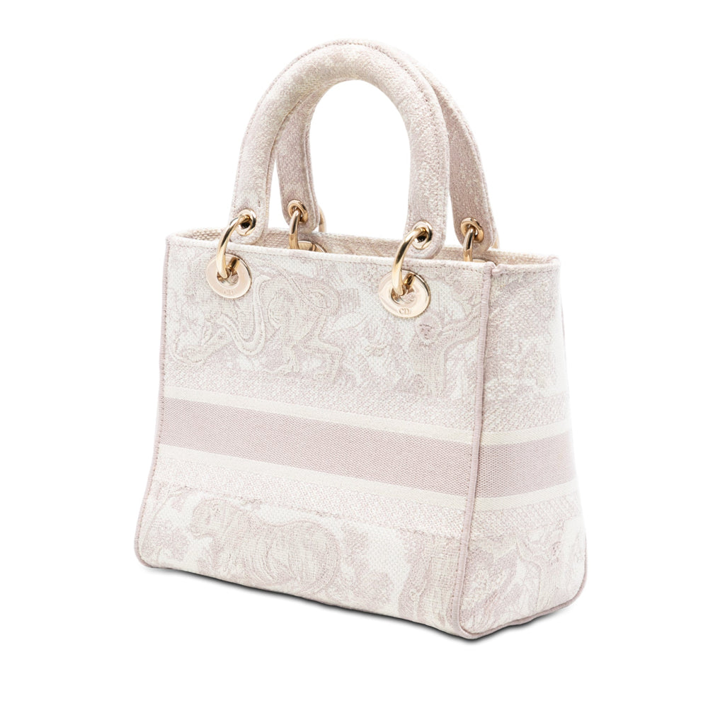 Medium Embroidered Canvas Toile De Jouy Lady D Lite