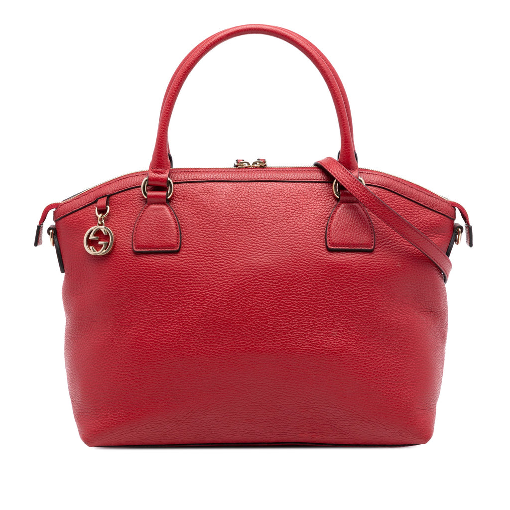 Large Dollar Calfskin GG Charm Dome Satchel
