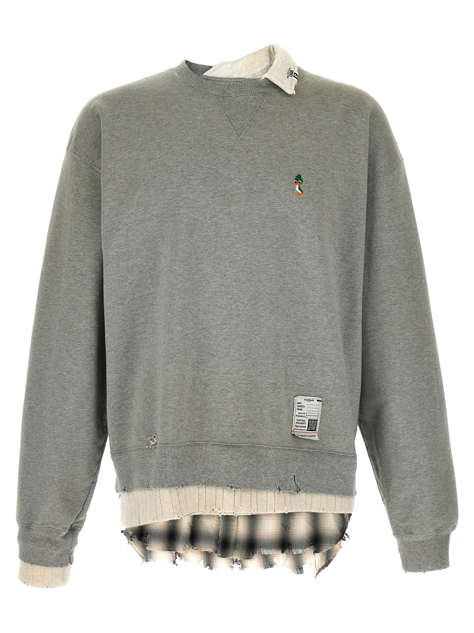 Maison Mihara Yasuhiro Layered Three-Piece Sweatshirt — Grey