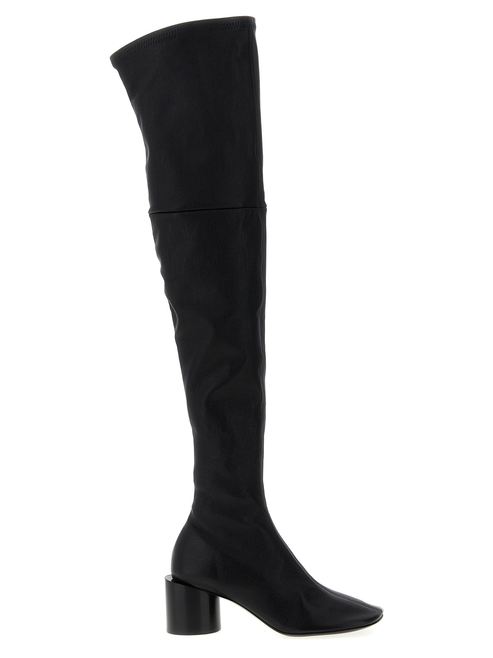 Jil Sander Stretch Nappa Leather Over-The-Knee Boot — Black