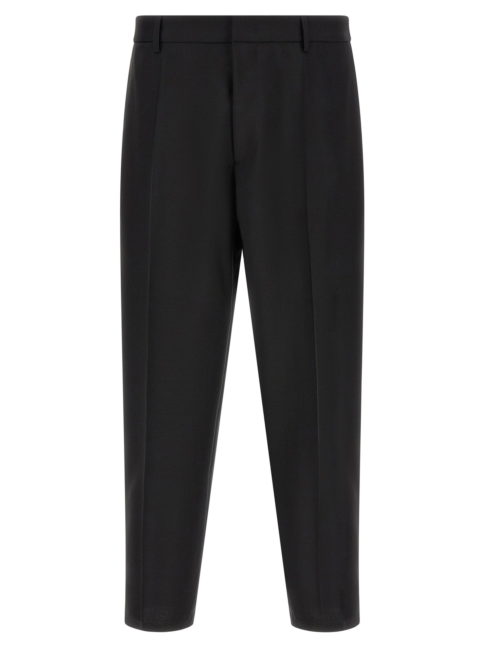 Jil Sander Virgin Wool Canvas Trousers — Black