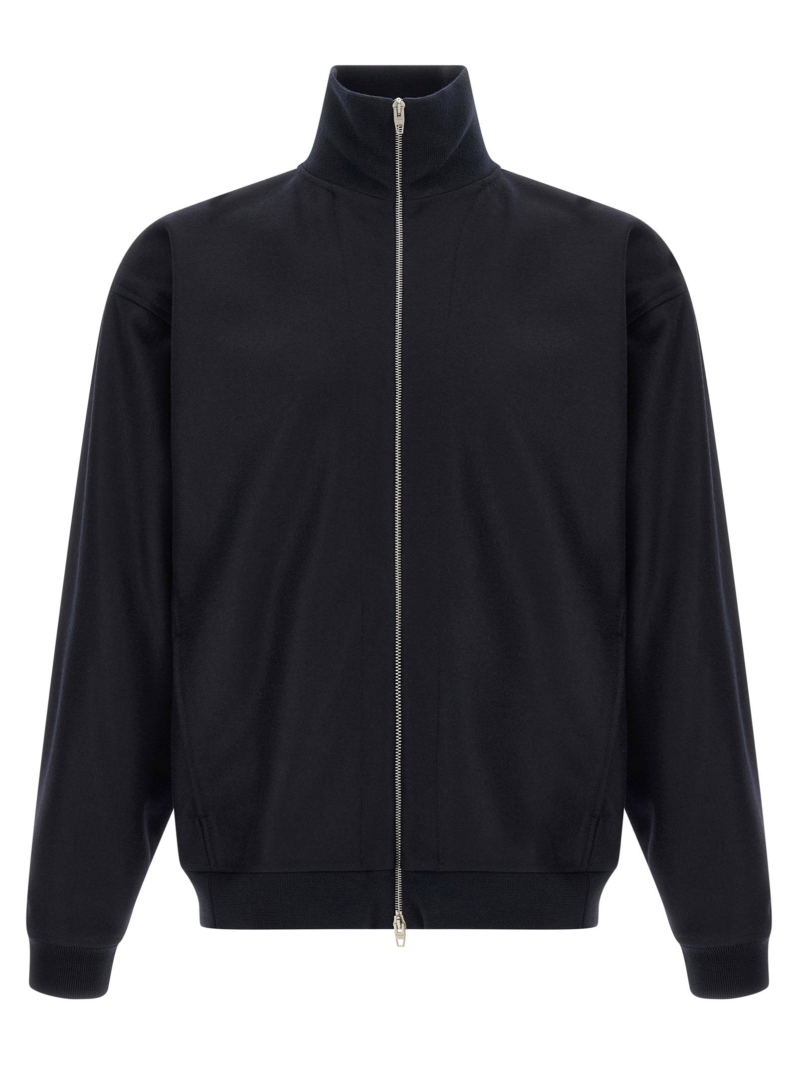 Jil Sander Wool High-Neck Jacket — Black