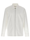Jil Sander Organic Cotton Zip-Front Shirt — White