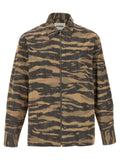 Jil Sander Camouflage-Print Technical Silk Shirt — Beige